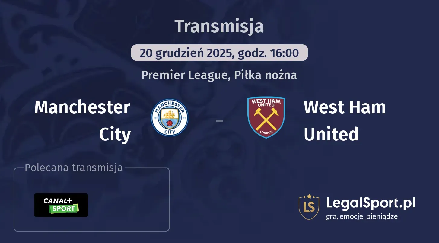 Manchester City - West Ham United Transmisje