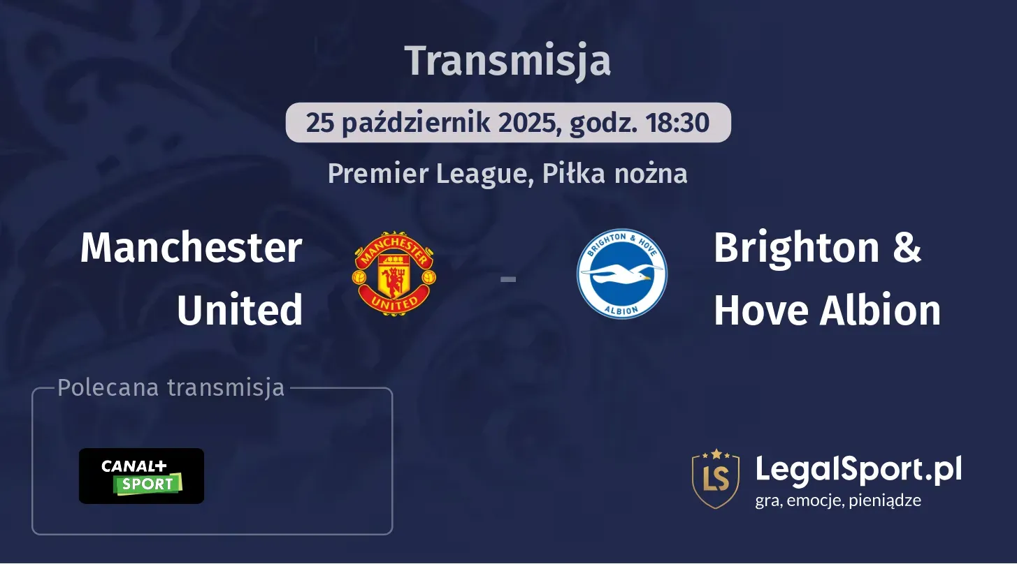 Manchester United - Brighton & Hove Albion Transmisje