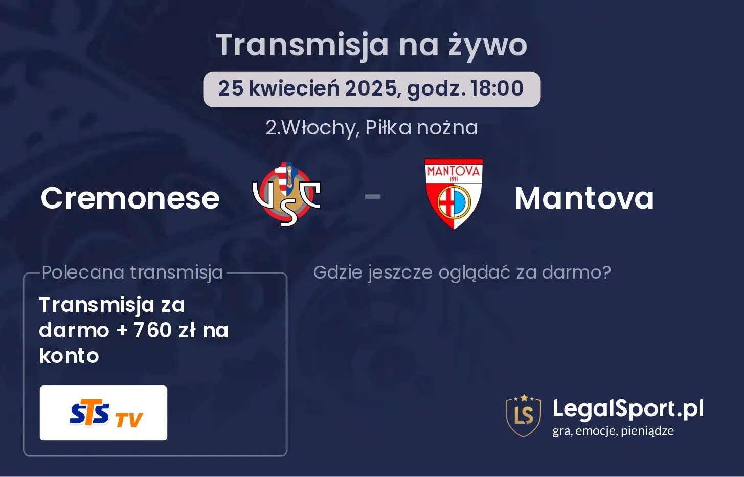 Cremonese - Mantova gdzie oglądać?