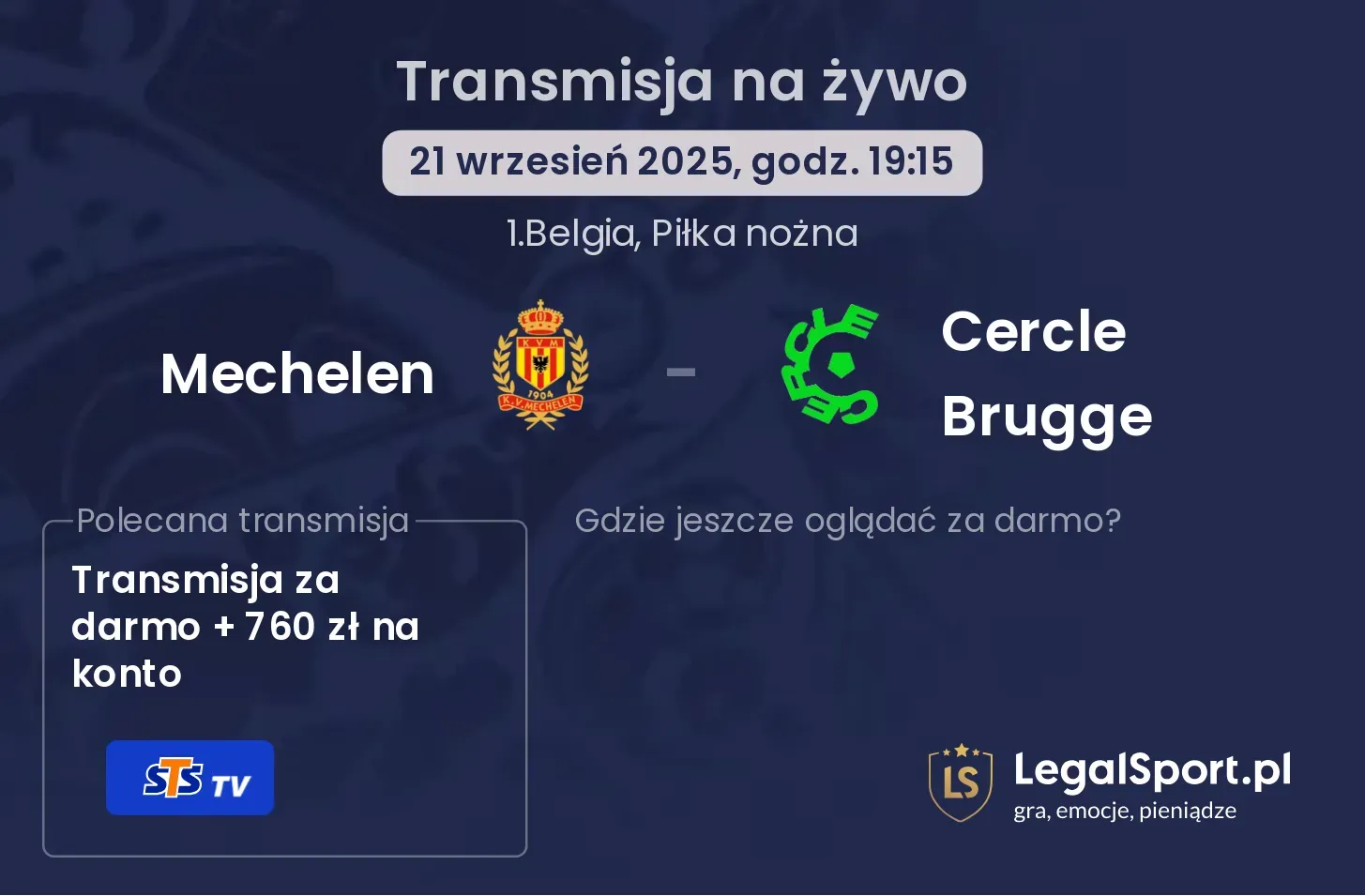 Mechelen - Cercle Brugge gdzie oglądać?