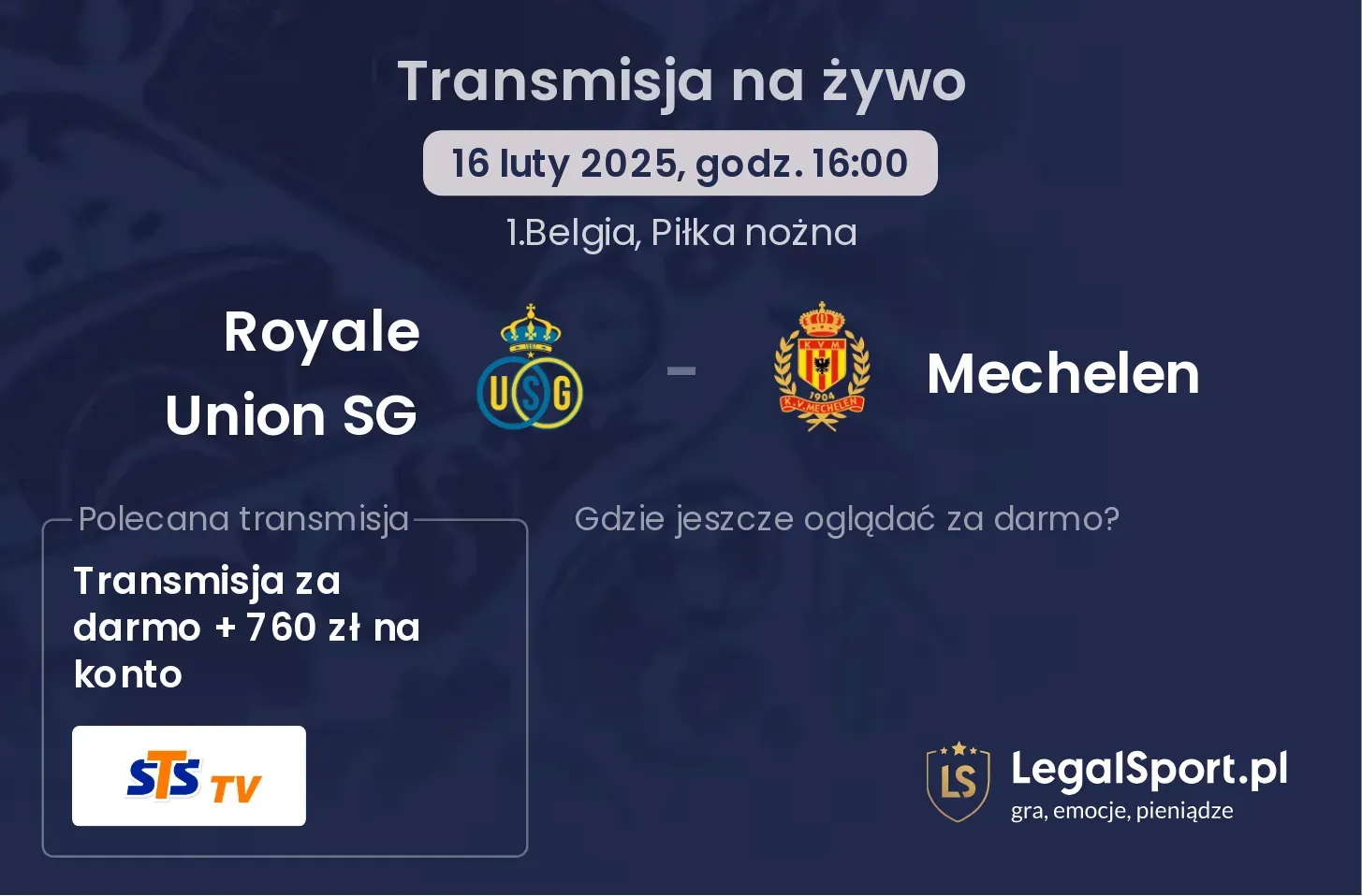 Royale Union SG - Mechelen gdzie oglądać?