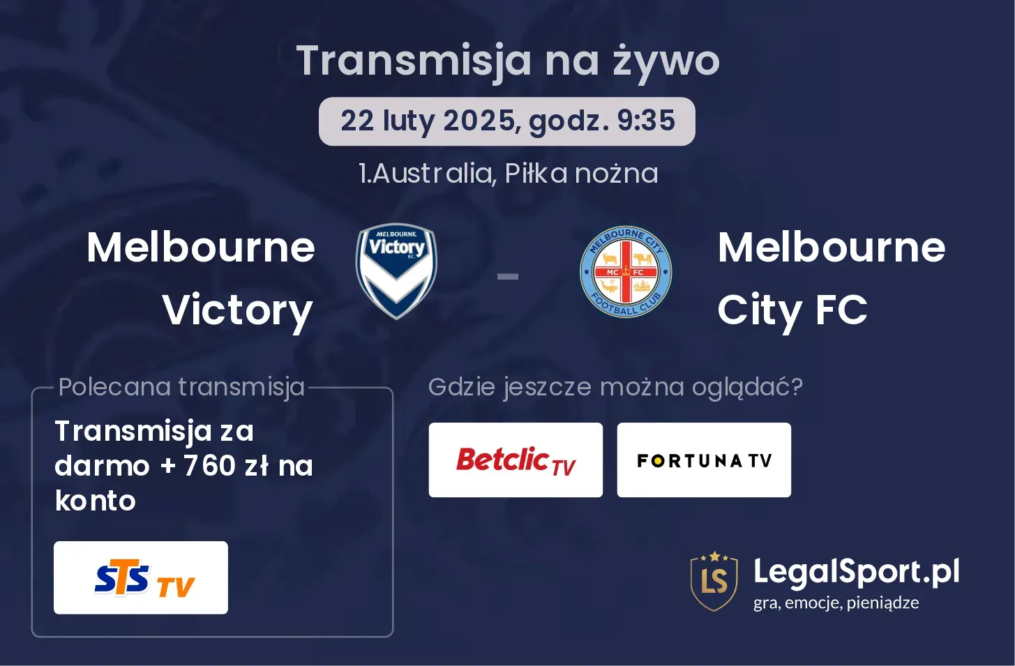 Melbourne Victory - Melbourne City FC gdzie oglądać?