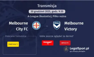 Melbourne City FC - Melbourne Victory gdzie oglądać? (20.12)