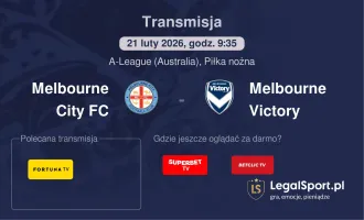 Melbourne City FC - Melbourne Victory gdzie oglądać? (21.02)