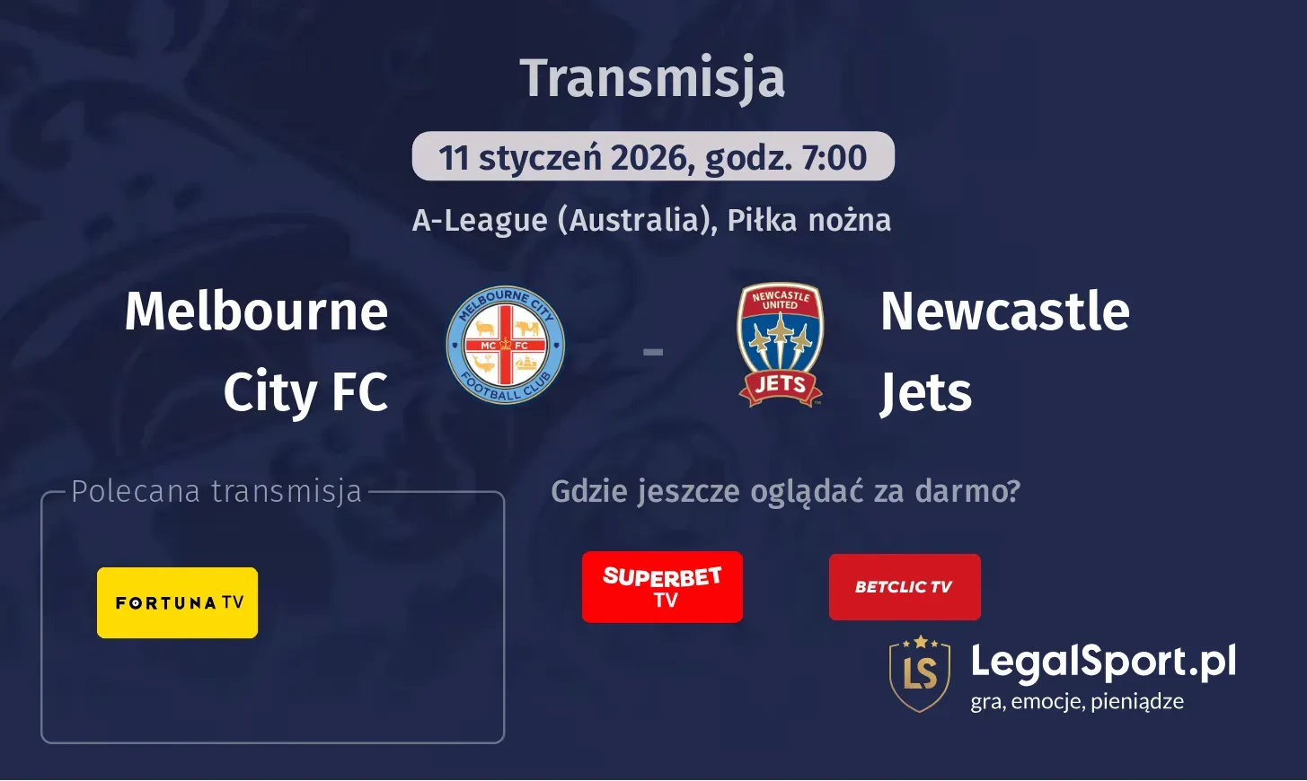 Melbourne City FC - Newcastle Jets Transmisje