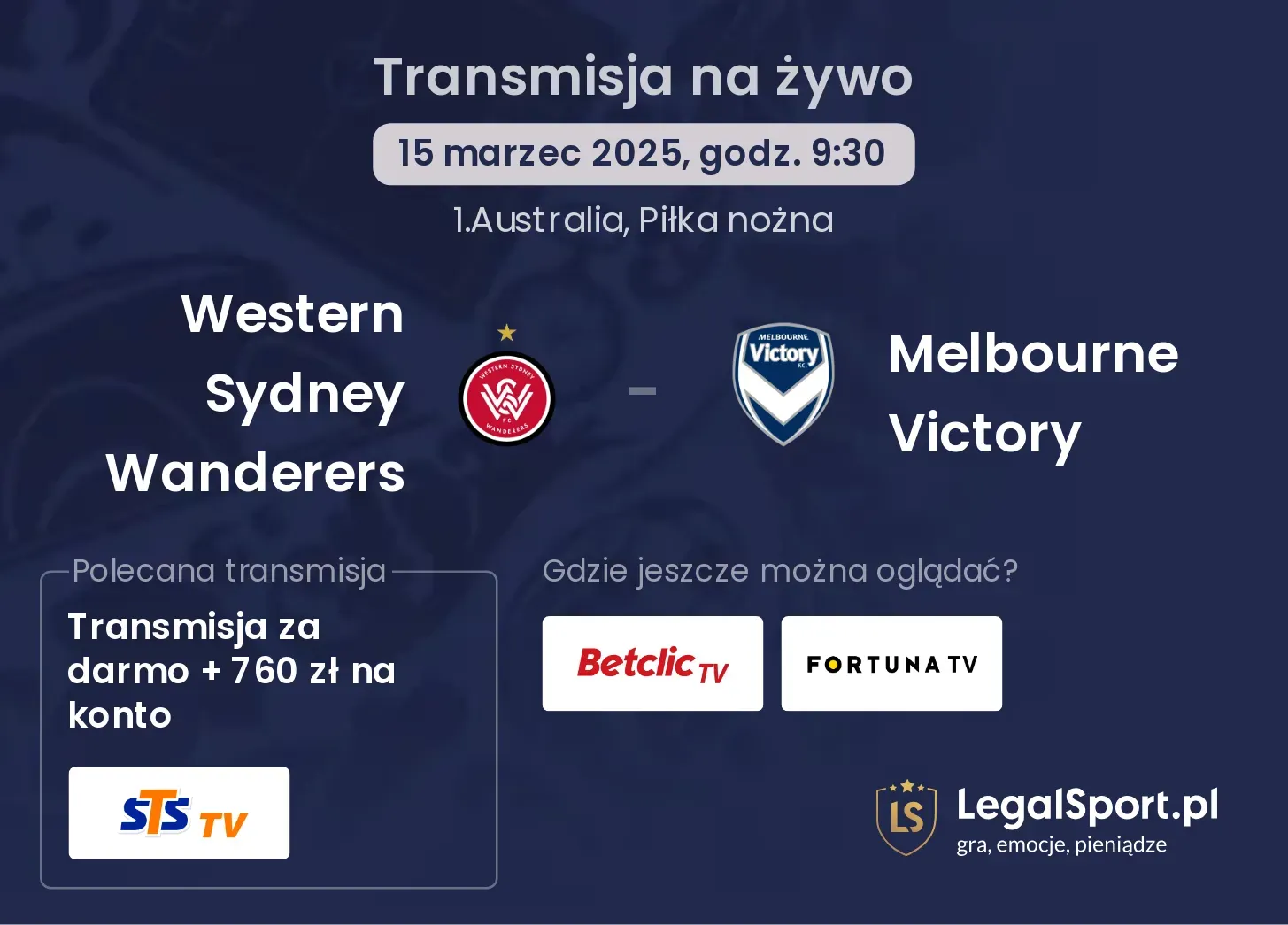 Western Sydney Wanderers - Melbourne Victory gdzie oglądać?
