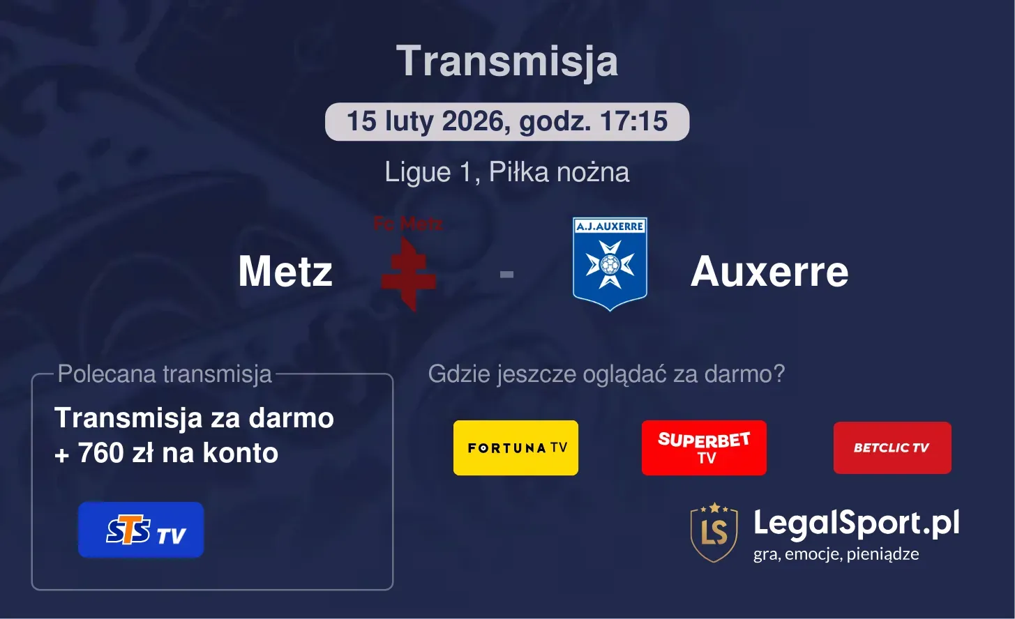 Metz - Auxerre Transmisje