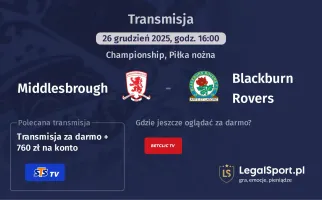 Middlesbrough - Blackburn Rovers gdzie oglądać? (26.12)