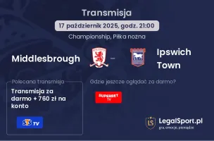 Middlesbrough - Ipswich Town gdzie oglądać?