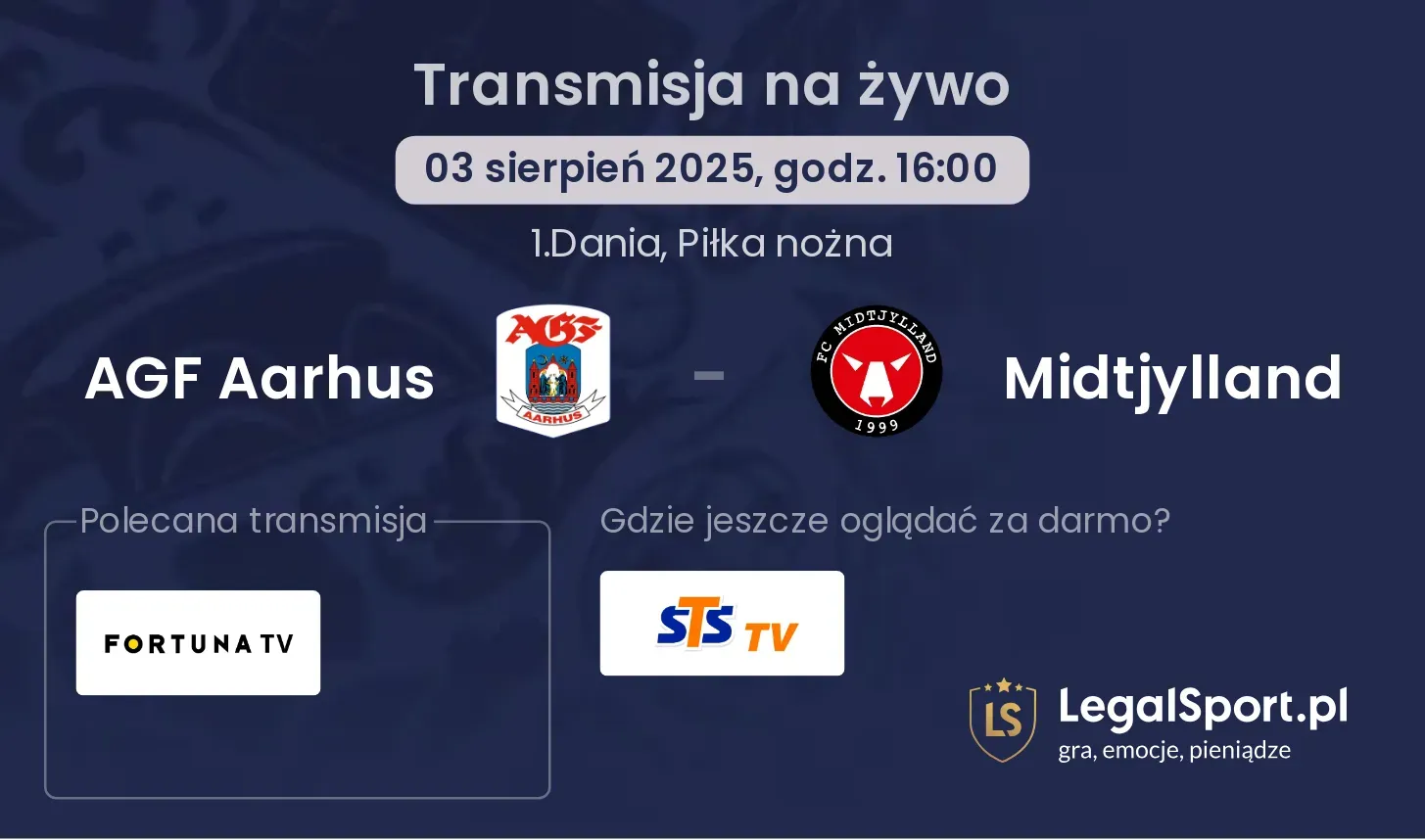 AGF Aarhus - Midtjylland gdzie oglądać?
