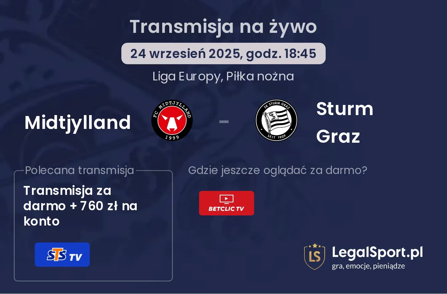 Midtjylland - Sturm Graz gdzie oglądać?