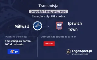 Millwall - Ipswich Town gdzie oglądać? (26.12)