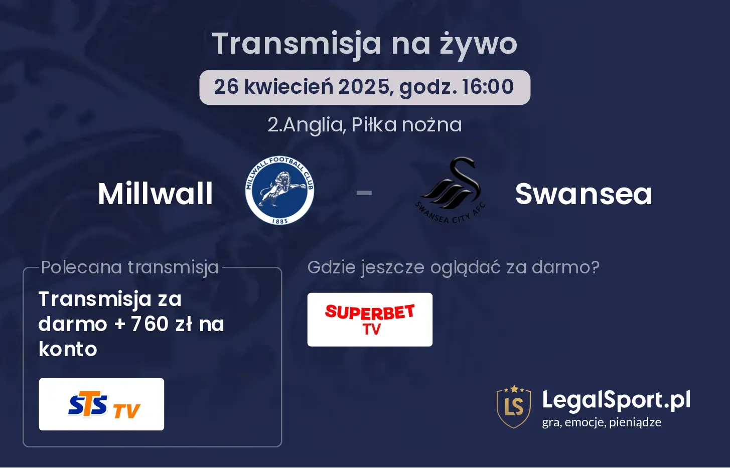Millwall - Swansea gdzie oglądać?