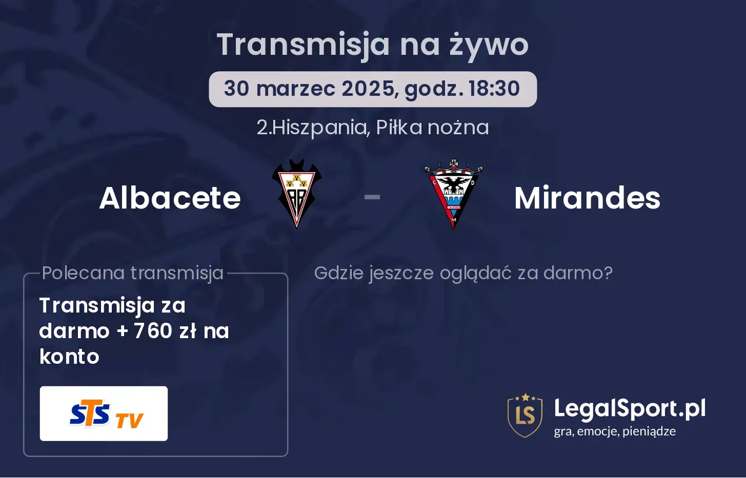Albacete - Mirandes gdzie oglądać?