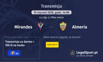 Mirandes - Almeria gdzie oglądać? (10.01)