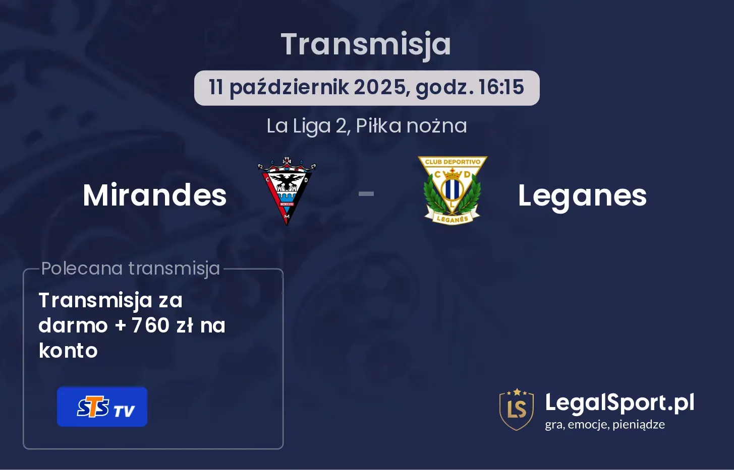 Mirandes - Leganes Transmisje
