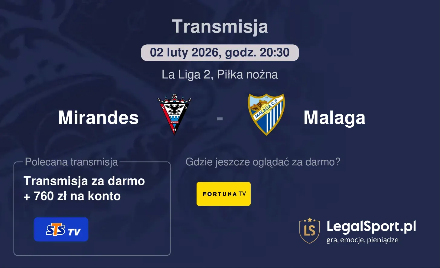 Mirandes - Malaga Transmisje