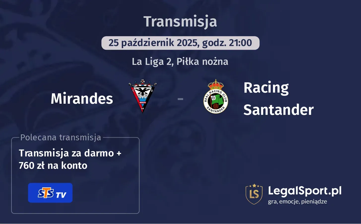 Mirandes - Racing Santander Transmisje