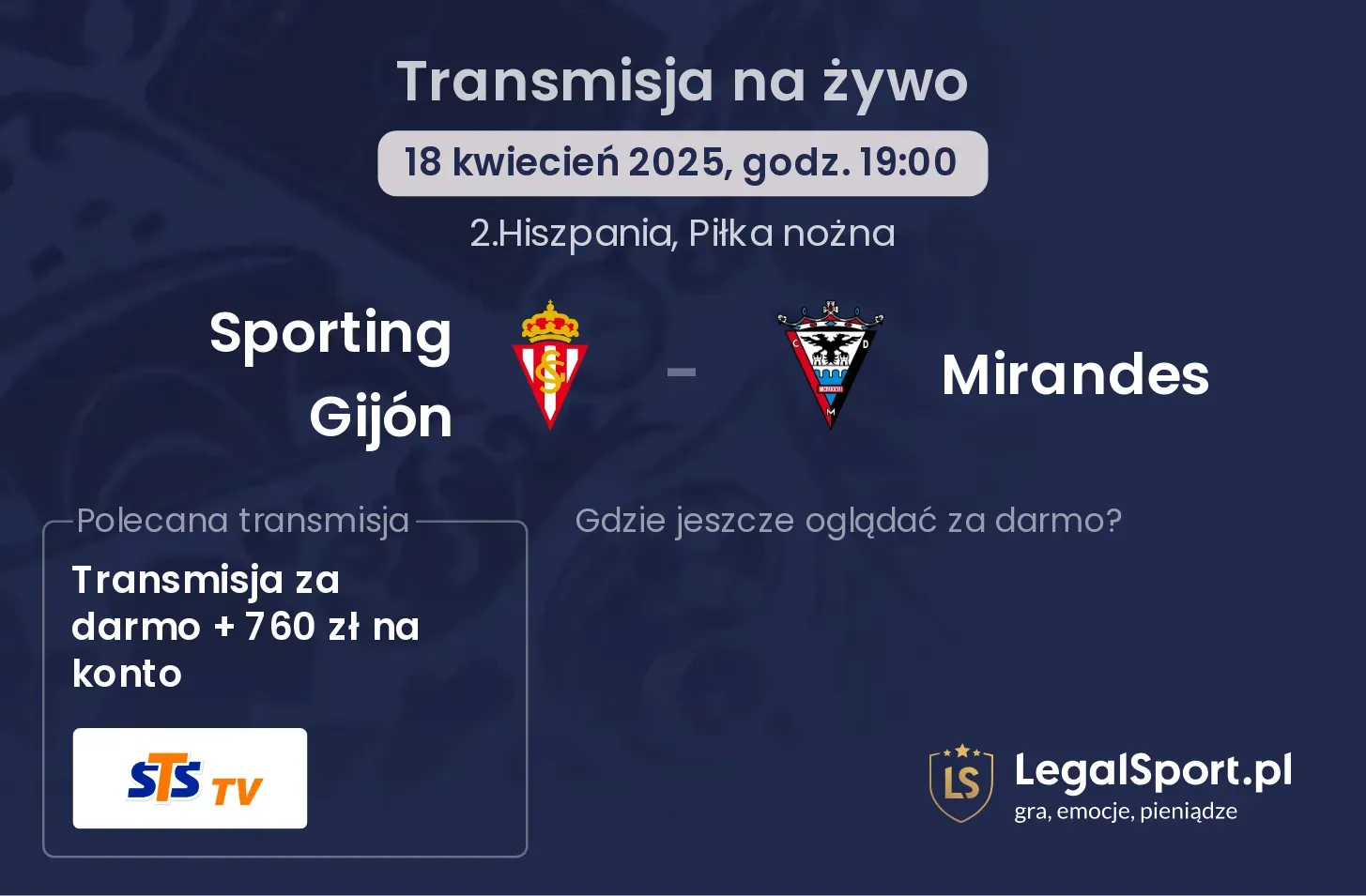 Sporting Gijón - Mirandes gdzie oglądać transmisję?