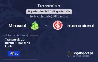 Mirassol - Internacional gdzie oglądać?