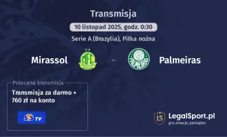 Mirassol - Palmeiras gdzie oglądać? (10.11)