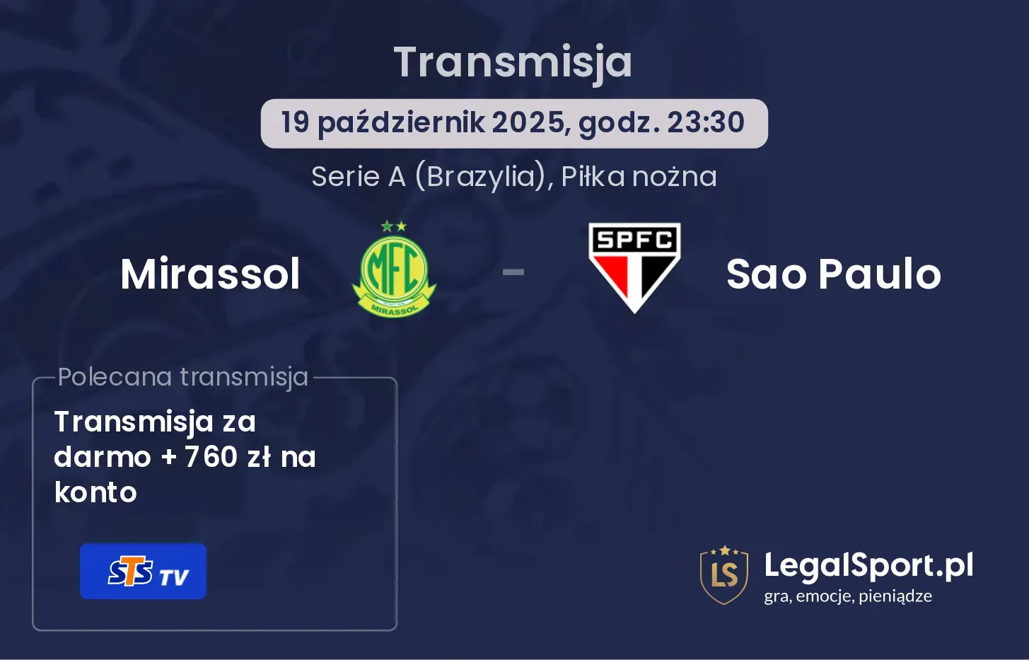 Mirassol - Sao Paulo gdzie oglądać?