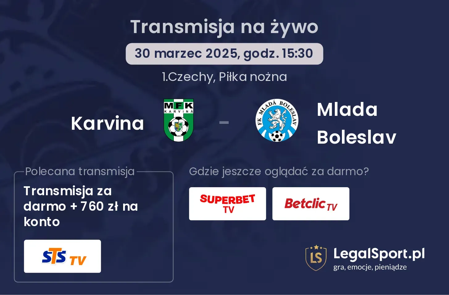 Karvina - Mlada Boleslav  gdzie oglądać transmisję?