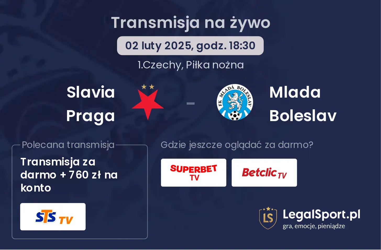 Slavia Praga - Mlada Boleslav  gdzie oglądać?