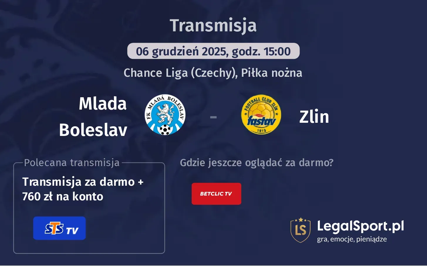 Mlada Boleslav - Zlin Transmisje