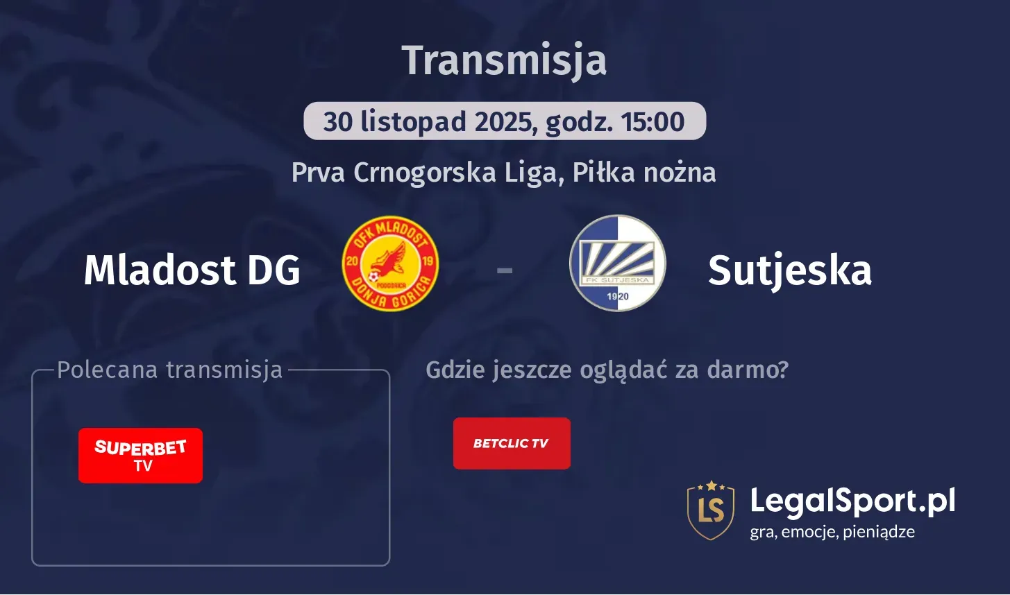 Mladost DG - Sutjeska Transmisje