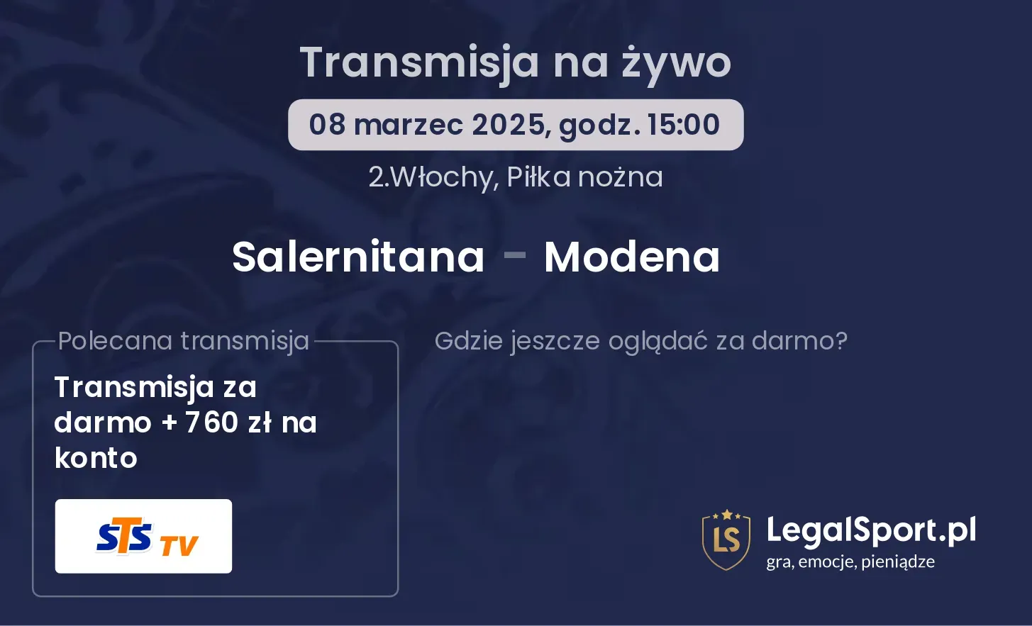 Salernitana - Modena gdzie oglądać?