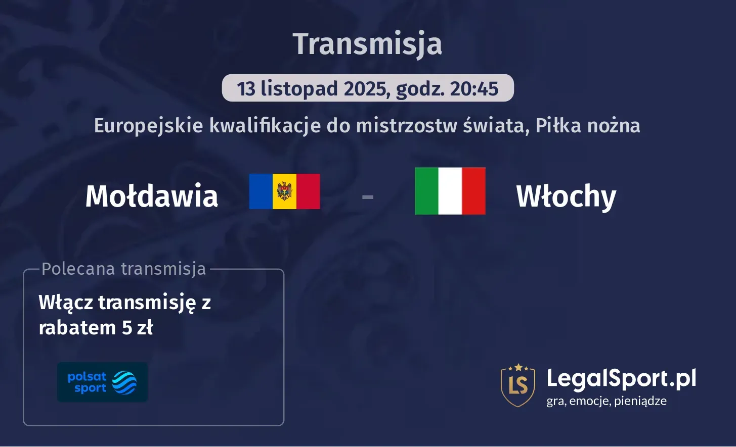 Mołdawia - Włochy Transmisje
