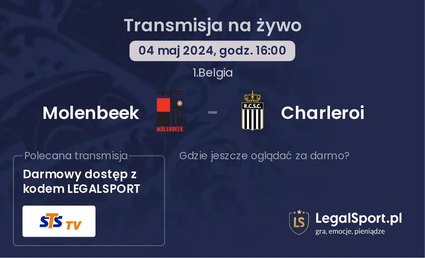 Molenbeek - Charleroi transmisja na żywo