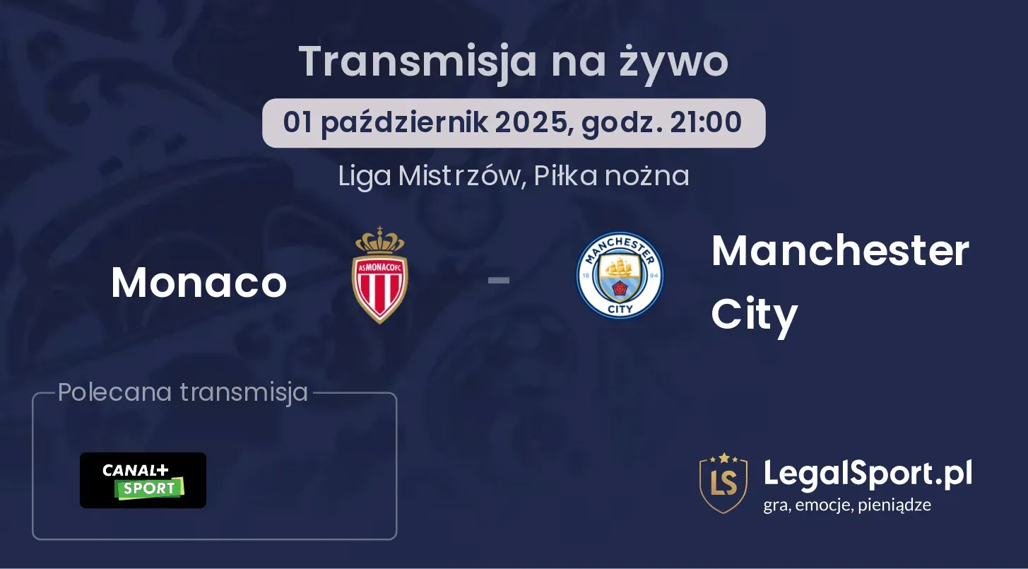 Monaco - Manchester City transmisja na żywo