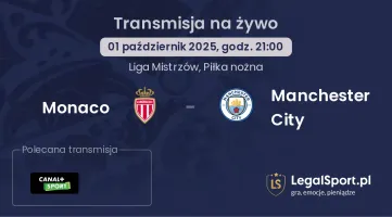 Monaco - Manchester City gdzie oglądać?