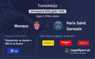Monaco - Paris Saint Germain gdzie oglądać? (29.11)
