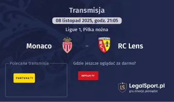Monaco - RC Lens gdzie oglądać? (08.11)