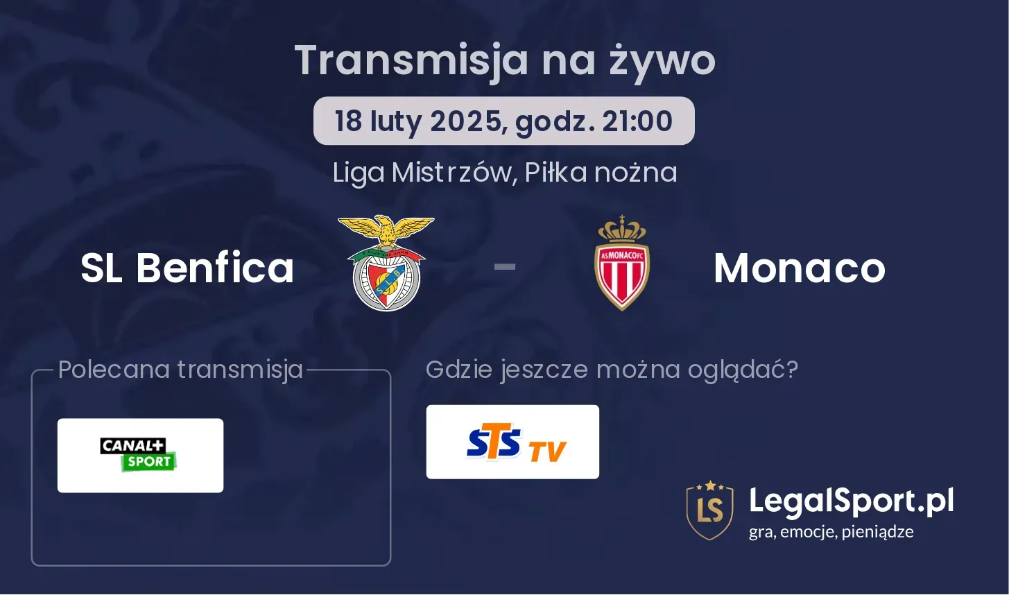 SL Benfica - Monaco gdzie oglądać?