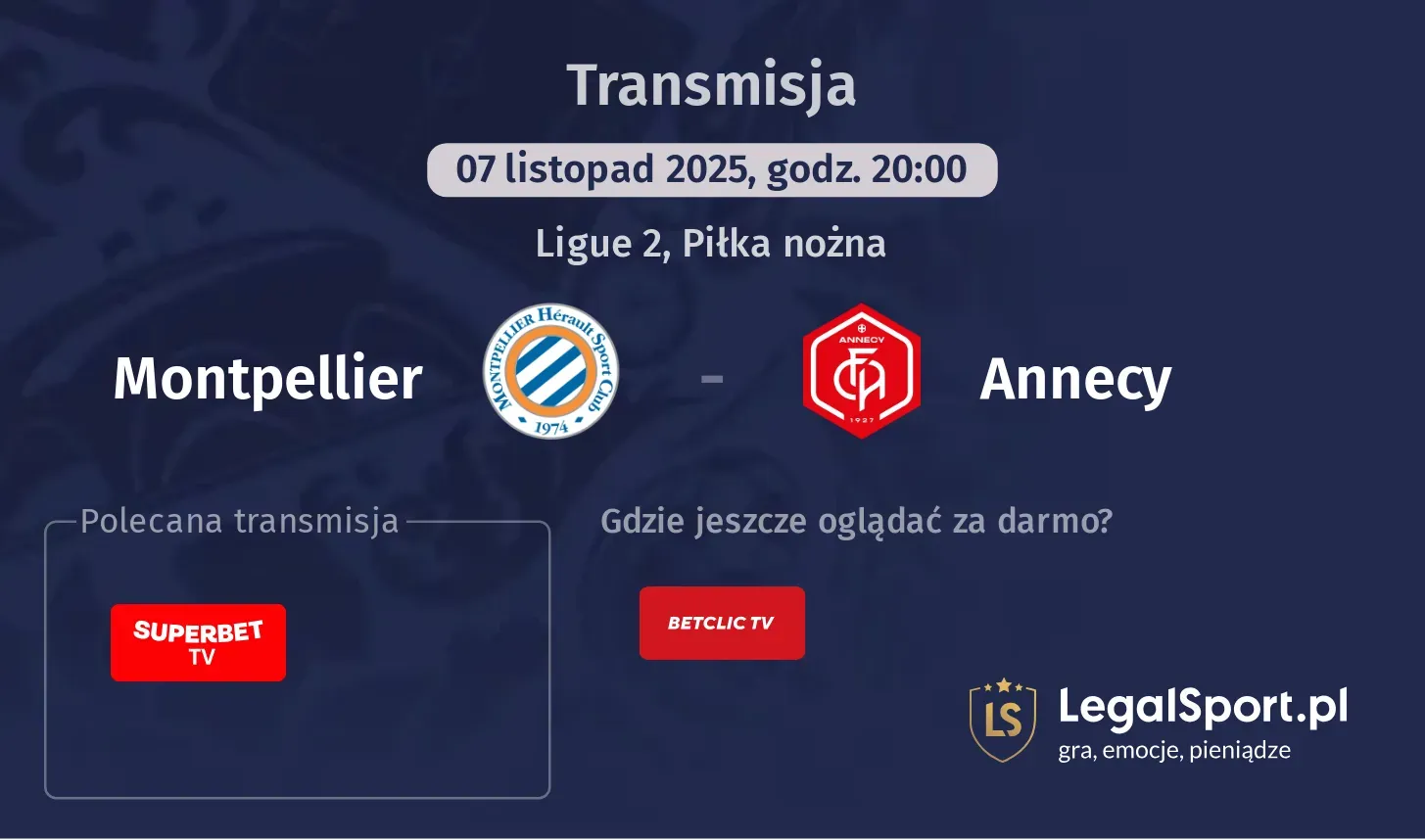 Montpellier - Annecy Transmisje