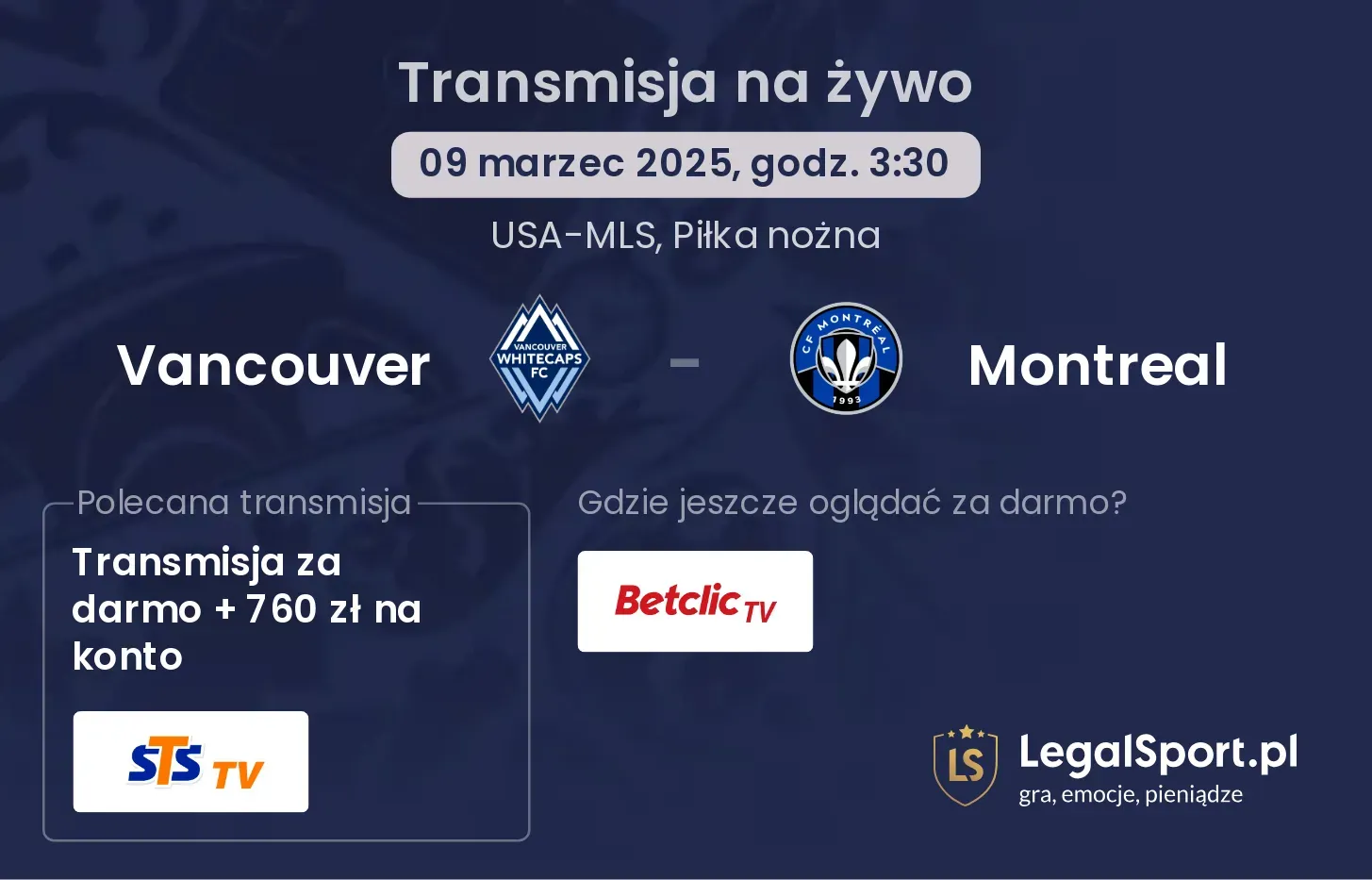 Vancouver - Montreal gdzie oglądać transmisję?