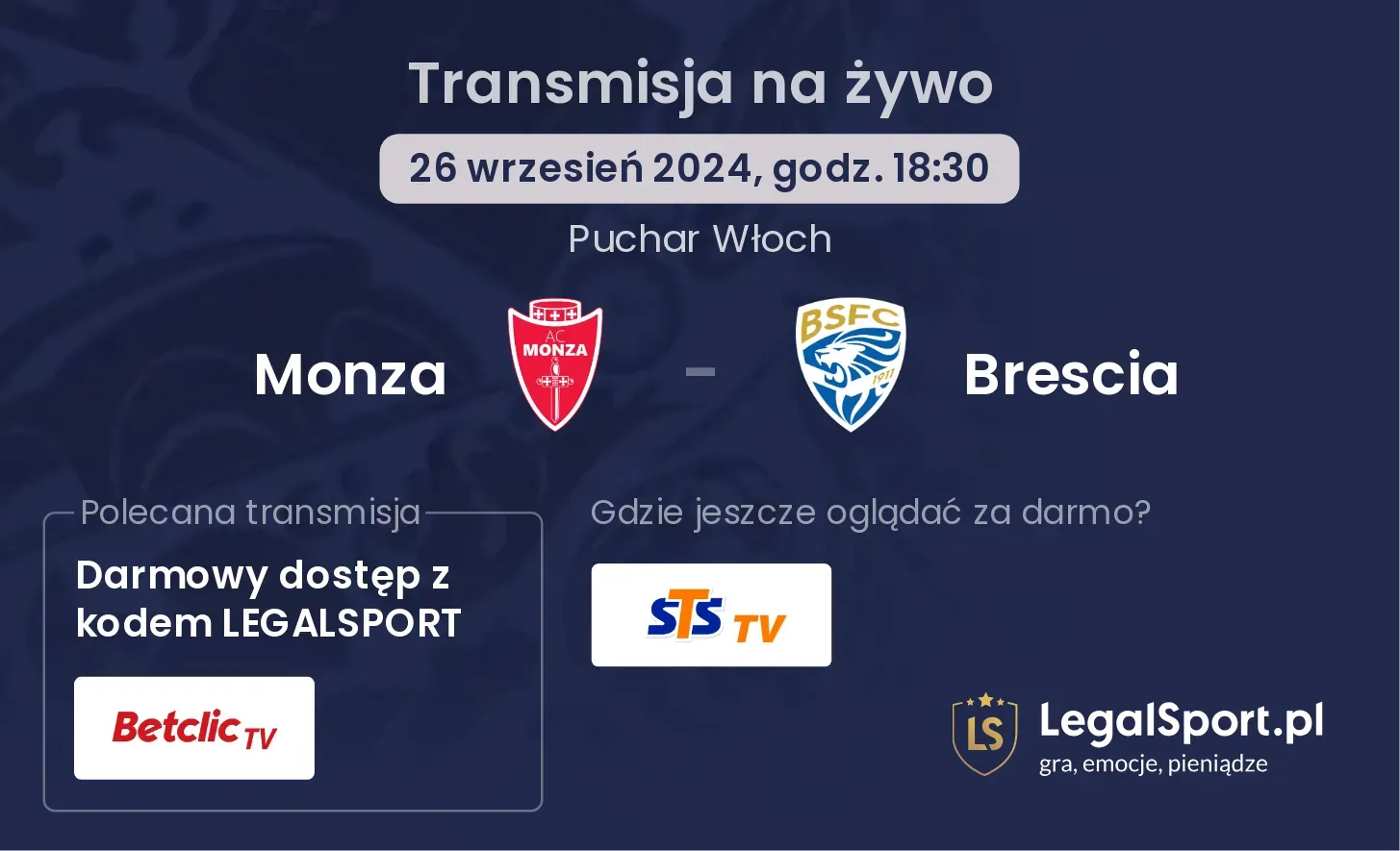 Monza - Brescia gdzie oglądać? 26.09, godz. 18:30