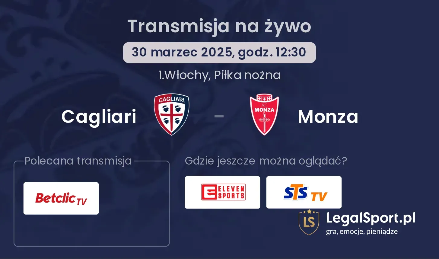 Cagliari - Monza gdzie oglądać?