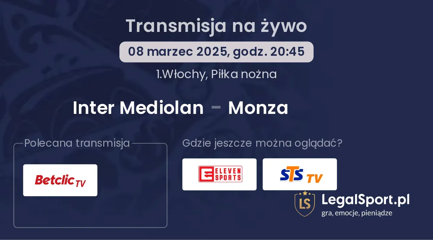 Inter Mediolan - Monza gdzie oglądać?