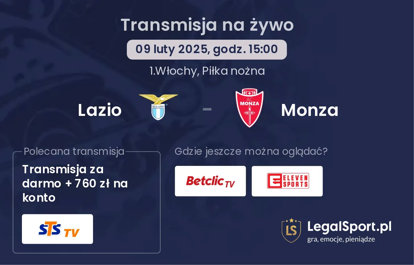 Lazio - Monza gdzie oglądać?