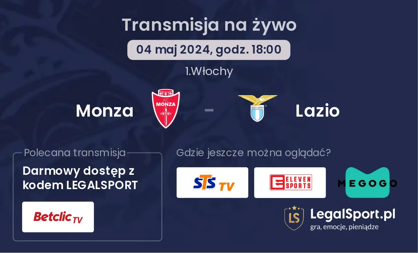 Monza - Lazio transmisja na żywo