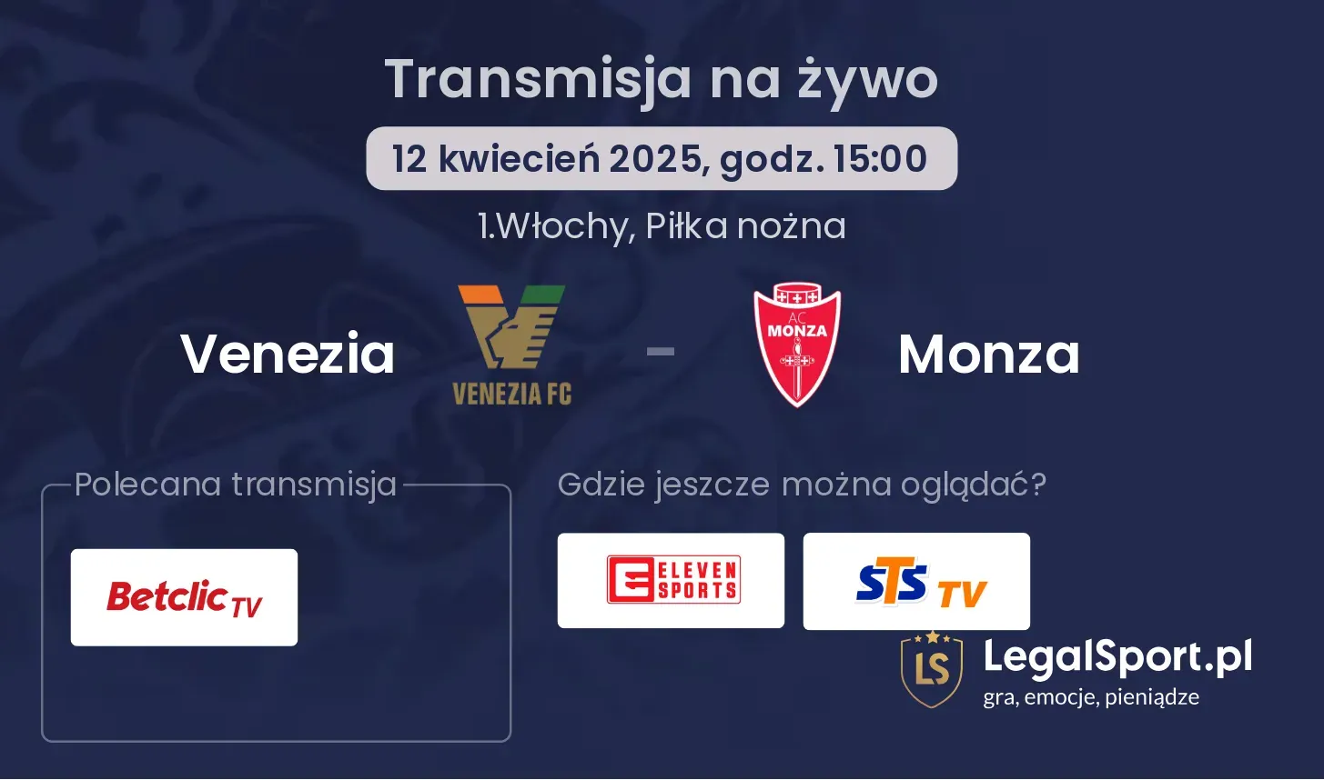 Venezia - Monza gdzie oglądać?