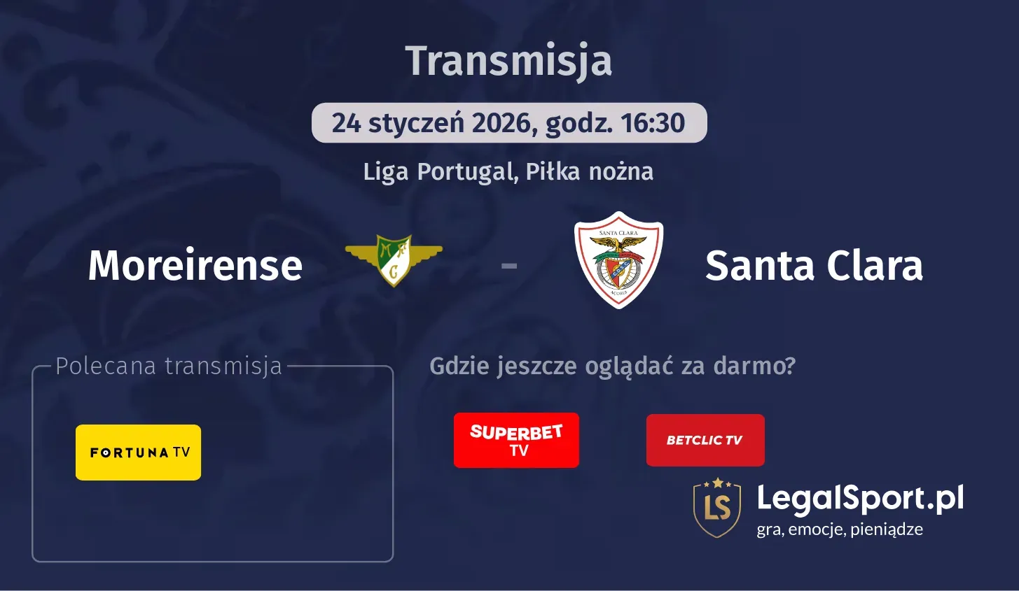 Moreirense - Santa Clara Transmisje