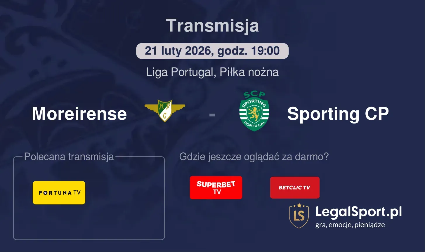 Moreirense - Sporting CP Transmisje