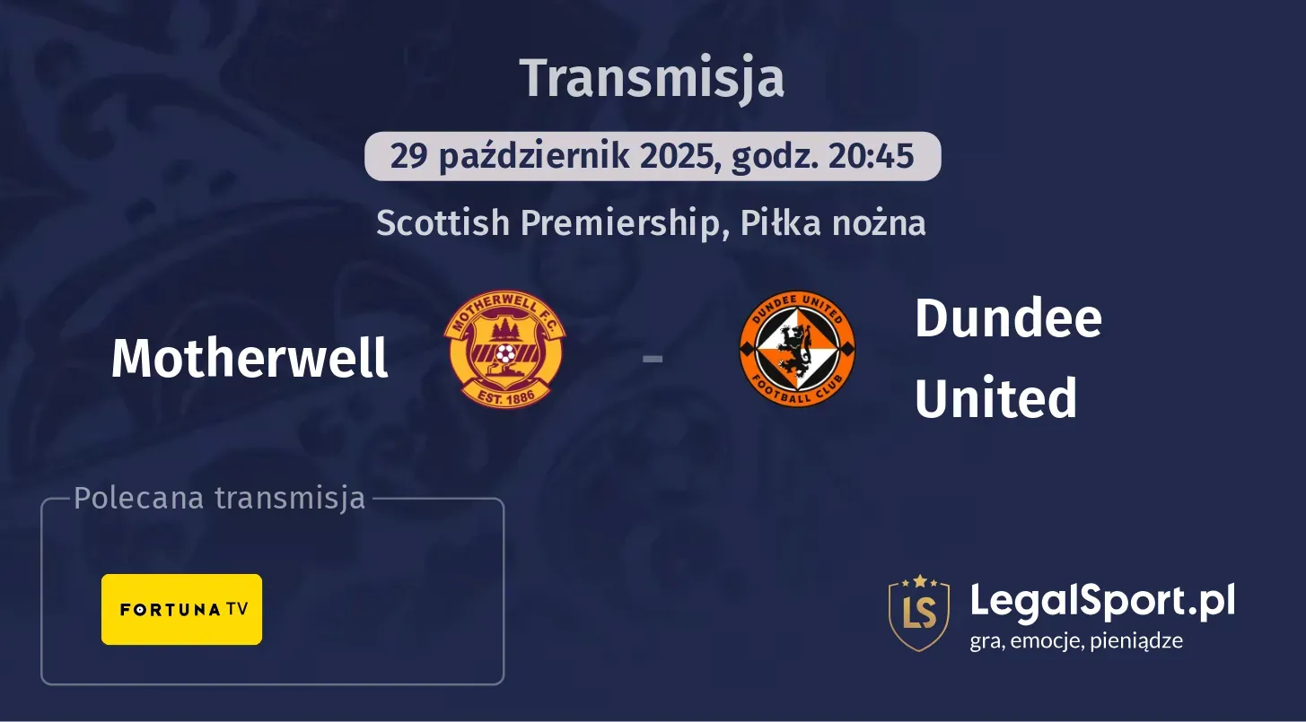 Motherwell - Dundee United Transmisje
