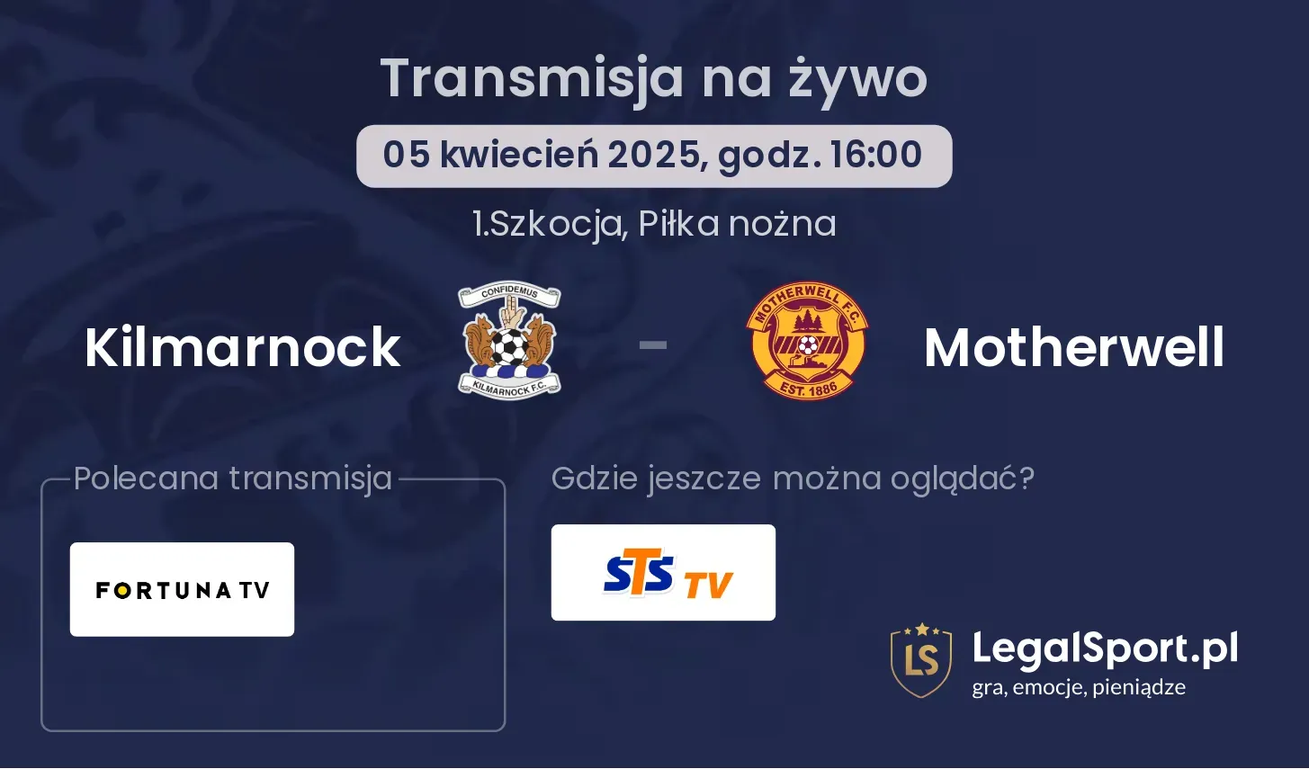Kilmarnock - Motherwell gdzie oglądać?